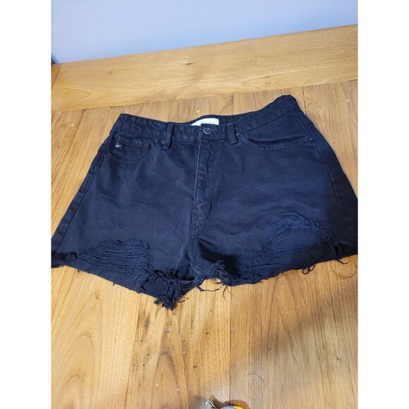 Kancan XL black high rise distressed 3" inseam shorts - Picture 1 of 10